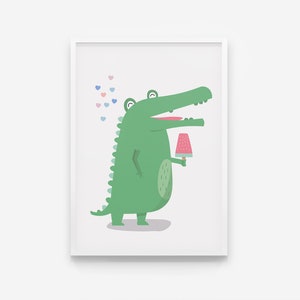 Mr. Croco Nursery print, Nursery Decor, Kids Room Decor, Children Wall Art, Nursery Girls, Nursery Boys image 1