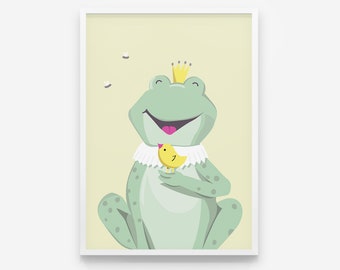 Mr. Frog - Nursery print, Nursery Decor, Kids Room Decor, Children Wall Art, Nursery Girls, Nursery Boys