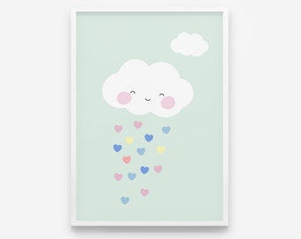 Cloud (mint) - Nursery print, Nursery Decor, Kids Room Decor, Children Wall Art, Nursery Girls, Nursery Boys