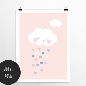 Cloud pink Nursery print, Nursery Decor, Kids Room Decor, Children Wall Art, Nursery Girls, Nursery Boys image 4