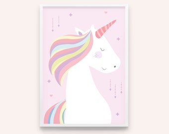 Unicorn - Nursery print, Nursery Decor, Kids Room Decor, Children Wall Art, Nursery Girls, Nursery Boys