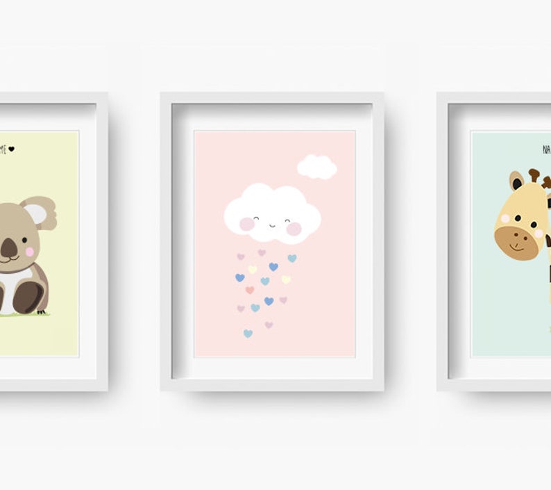 Cloud pink Nursery print, Nursery Decor, Kids Room Decor, Children Wall Art, Nursery Girls, Nursery Boys image 3