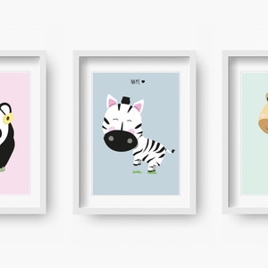 Norbert Zebra Nursery print, Nursery Decor, Kids Room Decor, Children Wall Art, Nursery Girls, Nursery Boys image 3