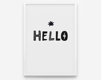 Hello - Nursery prinLovingly designed nursery print on high-quality and stable paper (200g/m).