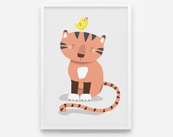 Bilder Kinderzimmer Poster Kinderbild Little Tiger