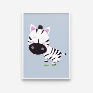 Norbert Zebra Nursery print, Nursery Decor, Kids Room Decor, Children Wall Art, Nursery Girls, Nursery Boys image 1