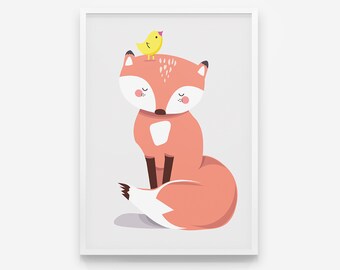 Images Chambre d’enfant Poster Enfants Mademoiselle Fox
