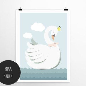 Bilder Kinderzimmer Poster Kinderbild Miss Swan Bild 3