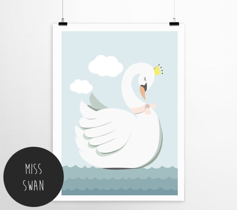 Bilder Kinderzimmer Poster Kinderbild Miss Swan Bild 3