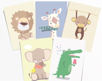 Postcards Set – Safari (5 postcards)