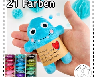 Mutmonster JEK - 21 Farben zur Auswahl - Mutmacher Glücksbringer Seelentröster Sorgenschlucker Mutmachmonster Taschenmonster Taschentier