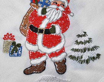 Vintage crochet Christmas tablecloth