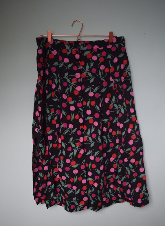 Rockabilly summer skirt with cherries - image 3