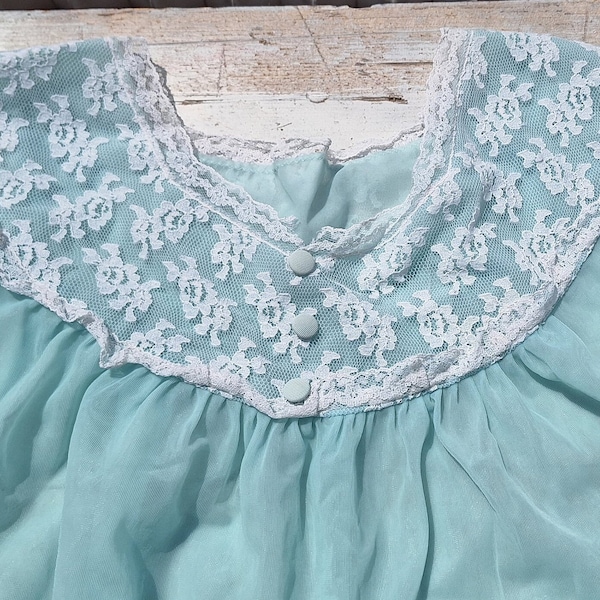 light blue babydoll vintage top