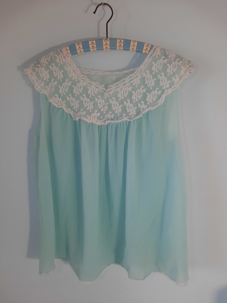 light blue babydoll vintage top image 8