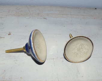 2 boutons de nacre bohoo, bleu