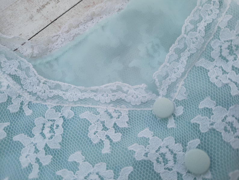 light blue babydoll vintage top image 2