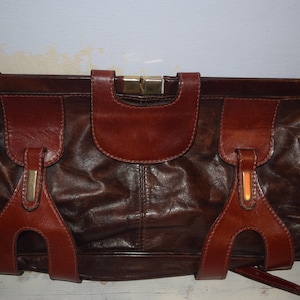 große herbstliche Leder Tasche, vintage