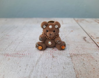 Vintage Brooch Bear, Beige