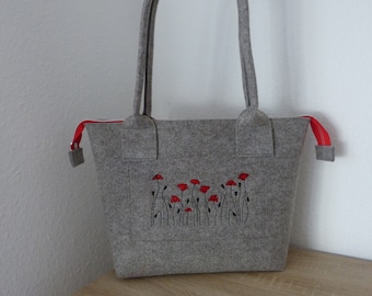 Filztasche "Rote Mohnblume"