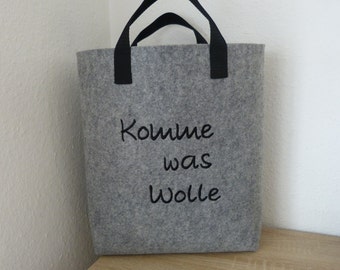 Filztasche "Komme was Wolle"