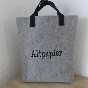 Trendige Filz Tasche fürs Altpapier