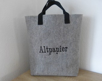 Trendige Filz Tasche fürs Altpapier