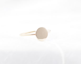 14k Goldring, schlicht, minimalistisch massiv Gold