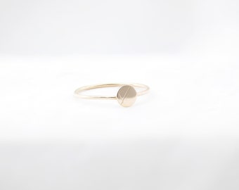 14k gold ring, solid gold simple, minimalistic golden ring