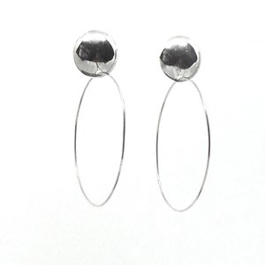 Large sterling silver wheel earrings image 1