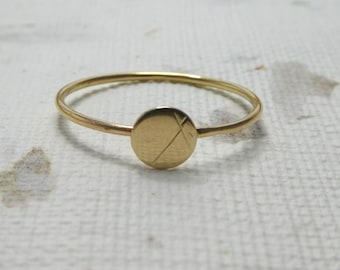 14k Gold Schlichter, minimalistischer Goldring, massiver Goldring, 14k Goldring