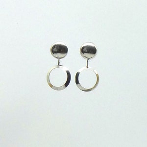 Sterling silver round earrings. image 2