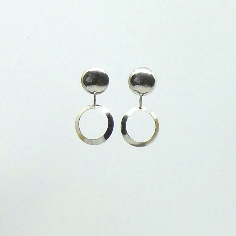 Sterling silver round earrings. image 2