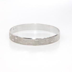 Vintage Silber Geometrisches Muster Armreif