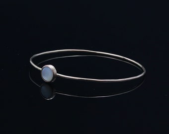 14k Solid Gold Bracelet with Pearl mate, Solid Gold bracelet with Mother of Pearl, Gold Bangle bracelet