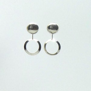 Sterling silver round earrings. image 3