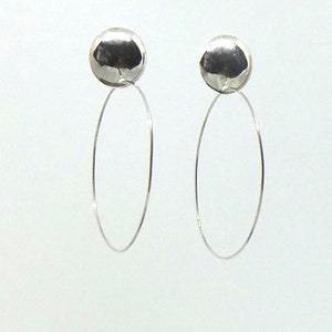 Large sterling silver wheel earrings image 3