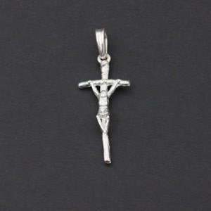 Silver Cross, Filigree Silver Cross, Delicate Sterling Silver Cross with Christ, Pendant Cross, Cross for Men, Simple Christian cross,