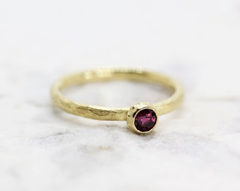 Ring, gold 750, stacking ring, narrow, goldsmith work Kathi Breidenbach