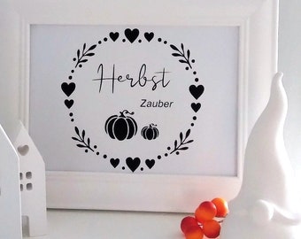 Sticker wreath autumn pumpkin, plot, window picture, sticker, autumn decoration, gift, glass decoration, lantern