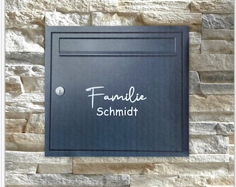 Aufkleber Briefkasten, Familienname, Name personalisiert, Plott, Briefkastenschild, Namenschild, Haustür, Türschild , Hausnummer