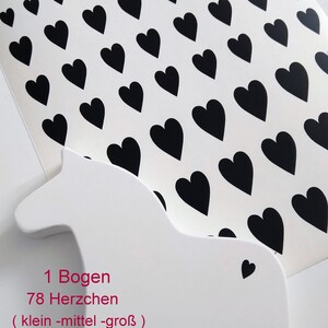 Herz Sticker, Vinylaufkleber 72 Stck. oder 78 Stck.  Raysin Deko,  Windlicht , Stickerbogen.