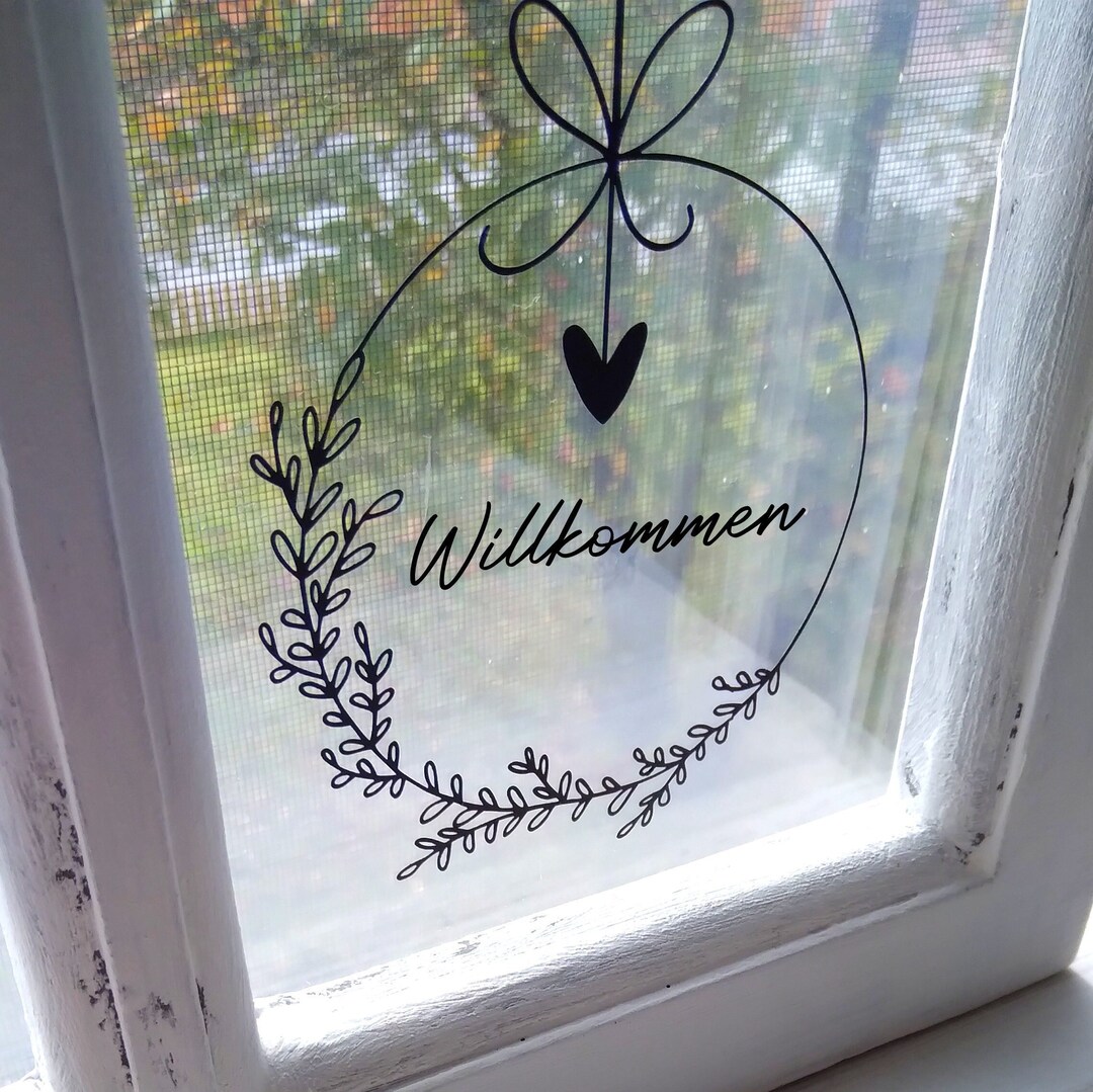 Rubon Welcome Stickers, Wreath Welcome Sign Stickers for Door ...