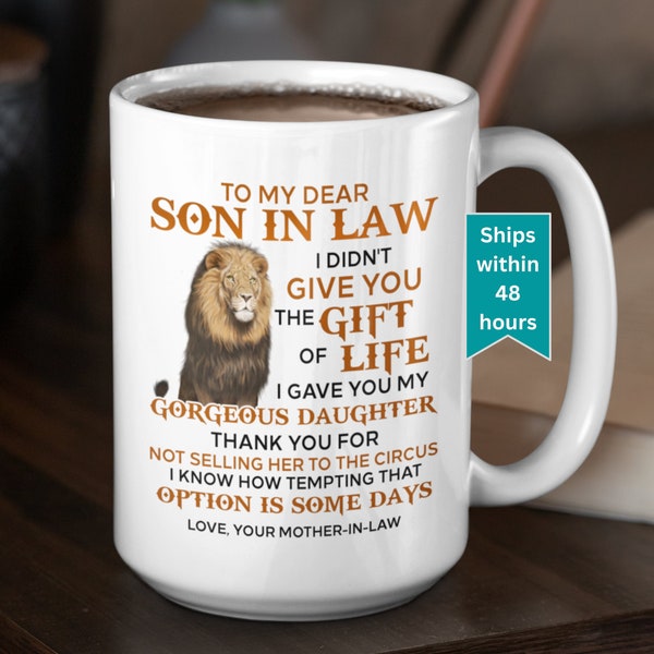 To My Dear Son In Law Mug Son In Law Mug Future Son In Law Cup Son In Law Wedding Gift For Son In Law Gift Son-In-Law Cup Son In Law