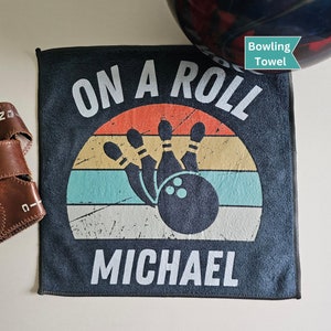 Personalized Retro Bowling Towel: Funny Bowler Gift