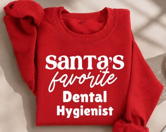Sudadera de higienista dental favorita de Santa Camiseta de higienista dental favorita de Santa Higienista dental navideña