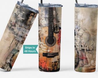 Guitar Tumbler: Gift for Guitar Teacher, Musician, or Lover