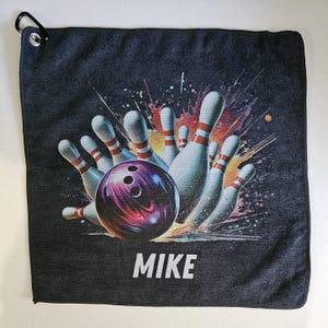 Personalized Bowling Towel: Custom Funny Bowler Gift - Microfiber