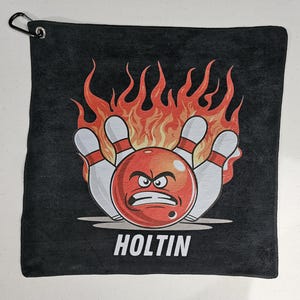 Personalized Bowling Towel: Funny Bowler Gift, Custom Microfiber