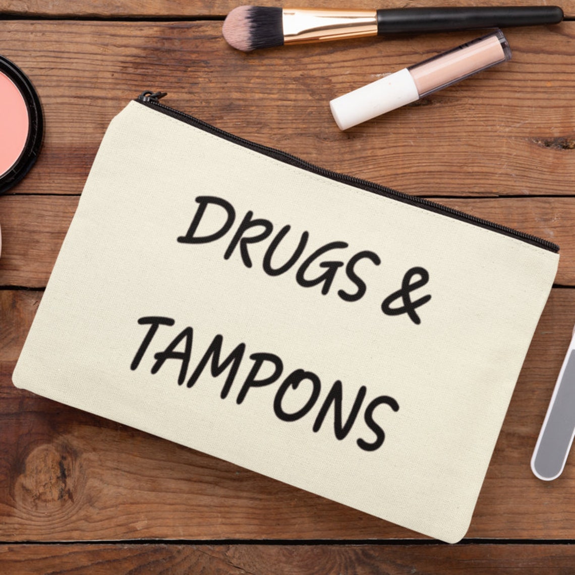 Drugs and Tampons Bag Tampon Bag Funny Tampon Bag Toiletry Etsy